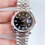 Swiss Grade Replica Rolex Jubilee Watch Black Datejust 36MM Watch EW Factory
